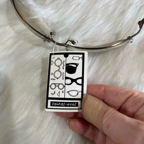 NEW Fantas-Eyes Y2K Square Oval Metal Half Rim Gradient Aviator Sunglasses NWT - Picture 13 of 14